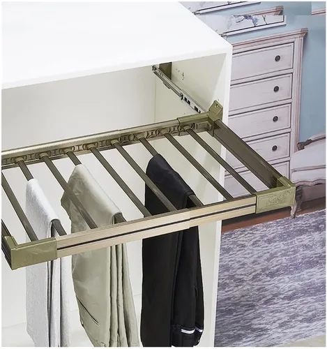 Estante retráctil para pantalones, estante extraíble para pantalones, armario, cajón para pantalones, armario que ahorra espacio, soporte para Blanco