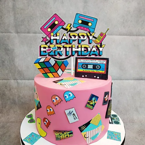 Miniatura 5 de Decoraciones para tartas de cumpleaños de los años 80 y 90, temática retro de hip hop, decoraciones para fiestas de los años 80 y 90, suministros