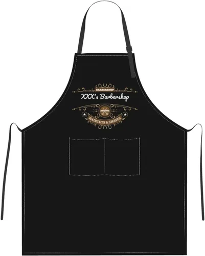 Miniatura 33 de Delantal de peluquería personalizado para hombres y mujeres, delantal de peluquería con texto personalizado, delantal con babero personalizado
