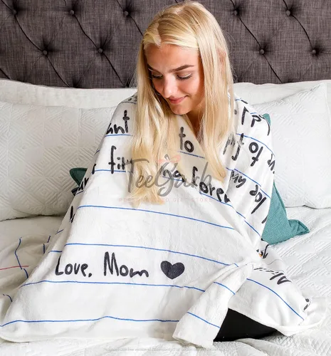 Miniatura 3 de Manta personalizada de forro polar, regalo de amor personalizado para mi hija, hijo de mamá, manta personalizada para esposo, esposa, carta escrita