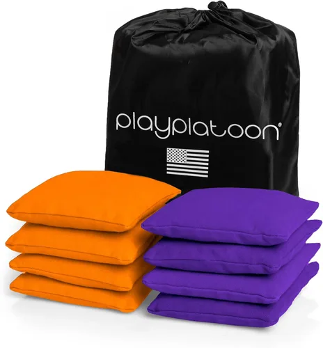 Miniatura 25 de Bolsas de cornhole de tela de pato resistentes a la intemperie premium de Play Platoon - Juego de 8 bolsas de frijoles para juego de Corn Hole