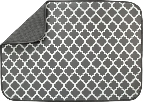 Miniatura 25 de S&T INC. Tapete de microfibra para secado de platos, reversible y absorbente para cocina, de 16 x 18 pulgadas, color negro