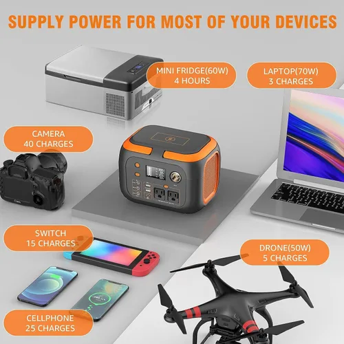 Miniatura 2 de Estación de energía portátil de 300 W 260 Wh Generadores solares al aire libre Paquete de batería de litio móvil Salida de 110 V Banco de energía