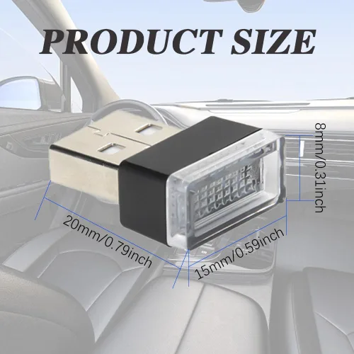 Miniatura 2 de 4 lámparas LED USB para el interior del automóvil, luces LED para automóvil, interfaz USB A enchufable, iluminación ambiental para cajuela