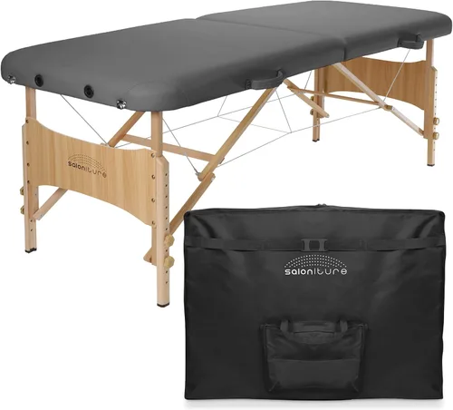 Miniatura 10 de Saloniture Mesa de masaje plegable portátil básica - Negro