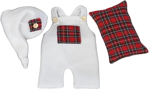 Miniatura 19 de Ropa de Navidad para recién nacido, accesorios para sesión de fotos, ropa de ganchillo, pantalones de sombrero rojo de Papá Noel, accesorios