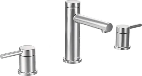 Miniatura 15 de Moen Align Grifo de Baño Moderno Extendido de Dos Manijas y Tres Orificios en Dorado Cepillado Kit de Moldura, Válvula Requerida, T6193BG Oro