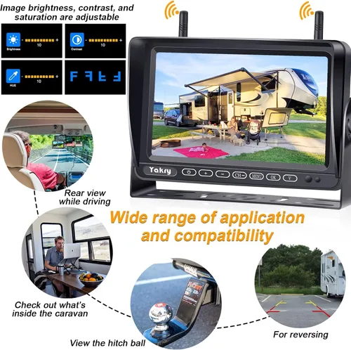 Miniatura 7 de Cámara de respaldo para RV inalámbrica plug and play: precableada para sistema Furrion, cámara de visión trasera de gran angular, grabación, visión