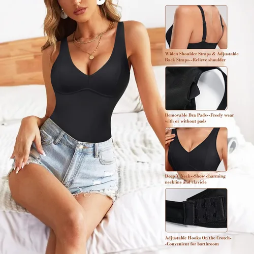 Miniatura 3 de REYEOGO Body moldeador de cuerpo completo para mujer, con control de abdomen, entrenamiento de cintura, adelgazante, moldeador de cuerpo, tanga