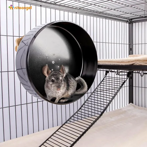 Miniatura 6 de Niteangel Rueda de chinchilla de 13.8 pulgadas, rueda de ejercicio silenciosa y resistente para chinchilla u otras mascotas de tamaño similar