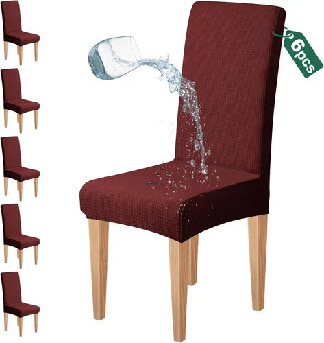 Miniatura 25 de Dioxide Juego de 4 fundas impermeables para sillas de comedor, fundas elásticas para sillas de comedor, fundas para sillas Parson, extraíbles