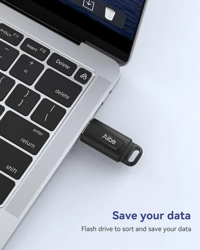Miniatura 6 de Aiibe 64GB Flash Drive USB 3.0 Thumb Drive USB Drive Memory Stick with LED Indicator Portable Keychain, Black
