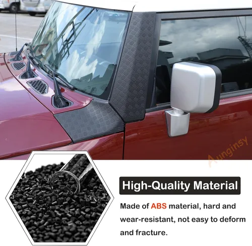 Miniatura 3 de Cubierta exterior para carenado de automóvil, protección de esquina lateral, compatible con Toyot@a FJ Cruiser 2007-2021, parte delantera del pilar