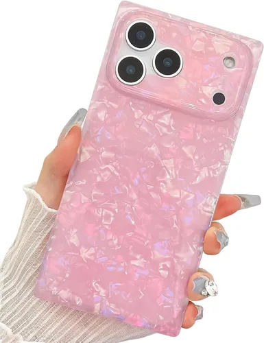 Miniatura 48 de Elegante concha de madre perla compatible con iPhone 13 Pro de 6.1 pulgadas, estuche de borde rectangular, elegante y delgado, con perla de abulón