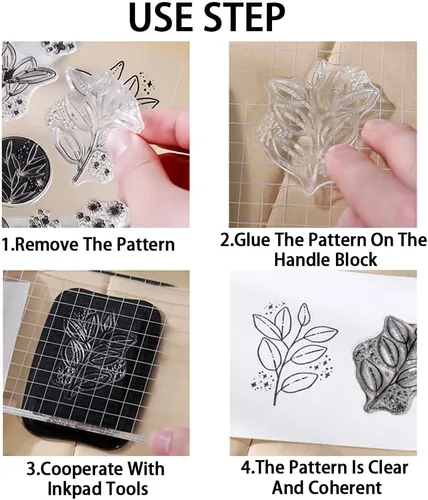 Miniatura 4 de 4 temas, 45 sellos transparentes, sello retro de goma transparente, sellos de silicona transparente para manualidades, álbumes de recortes