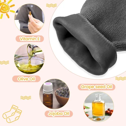 Miniatura 3 de JaGely 6 pares de calcetines hidratantes, calcetines de gel suave para pies secos y agrietados, pieles forradas de gel para el cuidado de los pies