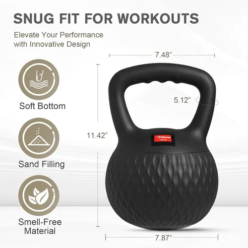 Miniatura 2 de YIGUO Soft Kettlebell, Kettlebells Cushioned Impact-Resistant Base and Anti-Slip Grip, Strength Training Kettle Bell for Women and Men, Home Workout