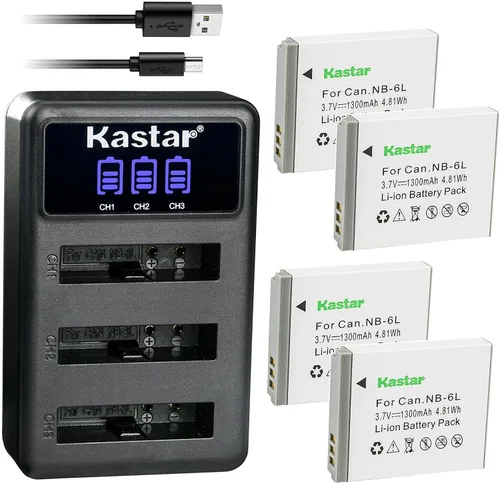 Miniatura 8 de Kastar Cargador de batería USB triple LCD compatible con Canon NB-6L NB-6LH, Canon PowerShot SX260 HS, PowerShot SX270 HS, PowerShot SX280 HS