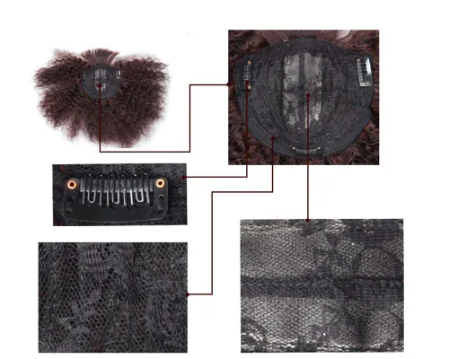 Miniatura 3 de Extensiones onduladas de cabello humano real, parte media con clip, parte superior ondulada, tupé para mujeres con pérdida de cabello