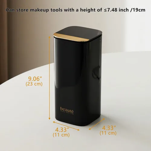 Miniatura 2 de Soporte para brochas de maquillaje emergente con tapa, organizador de brochas de maquillaje de 4 ranuras, organizador de cosméticos de maquillaje