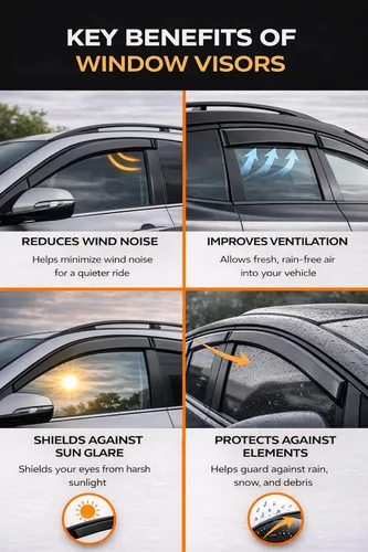 Miniatura 5 de Protectores de lluvia adhesivos 2017-2022 para Honda CR-V Viseras deflectoras de ventana lateral LX EX EX-L Touring 3D onduladas estilo JDM CRV