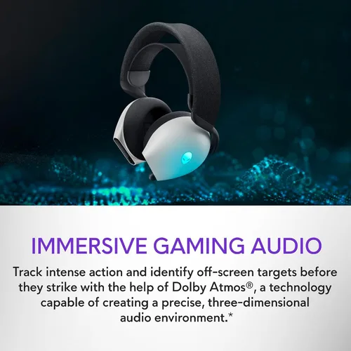 Miniatura 4 de Alienware AW720H Auriculares inalámbricos para juegos de modo dual - Sonido espacial Dolby Atmos, inalámbrico 2.4 GHz, cable de conector de 0.138