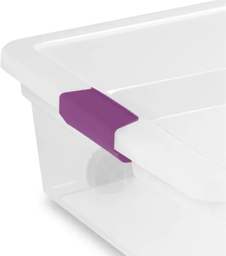 Miniatura 8 de Sterilite ClearView - Paquete de 4 cajas de cierre ClearView de 60 cuartos de galón, contenedores organizadores con ruedas con tapas de pestillo