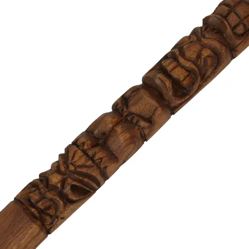 Miniatura 8 de Zeckos Arte de decoración de pared con cuchara y tenedor de madera tallada con diseño Tiki – Juego de decoración de utensilios de madera – 16