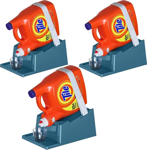 Miniatura 20 de TidyFriend - Paquete de 3 soportes para detergente líquido con bandeja de goteo y patas de agarre de goma, soporte para organización y Blanco