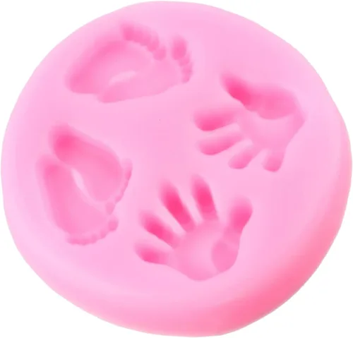 Miniatura 6 de Moldes de silicona para bebé, molde de fondant para pies de bebé, moldes de silicona de mano para baby shower, decoración de pasteles, decoración
