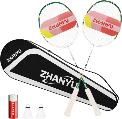 Miniatura 13 de Raquetas de bádminton, juego de raquetas de bádminton, ofensivas y defensivas, raqueta de entrenamiento profesional ultraligera de carbono compuesto