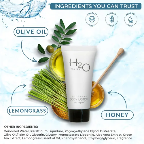 Miniatura 5 de H2O Therapy Loción hotelera Juego de artículos de tocador de hotel de tamaño de viaje para Airbnb Essentials, loción de 0.85 onzas, paleta
