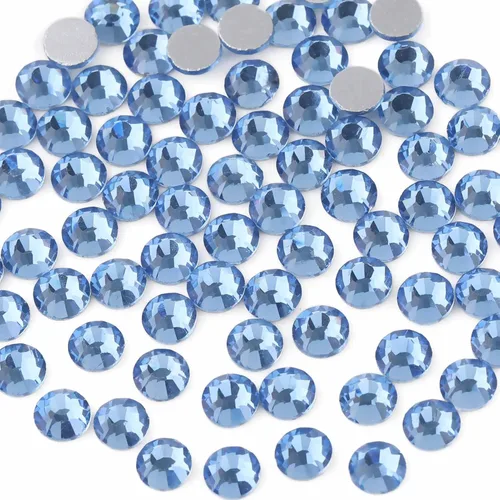 Miniatura 58 de Beadsland 1440 diamantes de imitación de cristal con parte trasera plana, gemas redondas, ámbar, SS3, 0.047-0.055 in