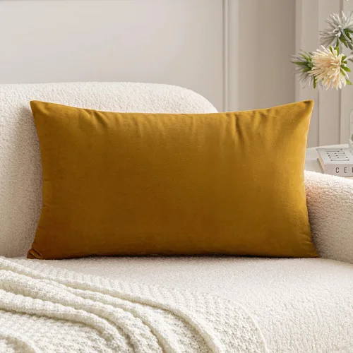 Miniatura 44 de MIULEE Funda de Almohada de Terciopelo Suave de Lujo Decorativa Funda de Cojín Decorativo Rectangular Individual para Sofá, Sillón, Dormitorio, Beige