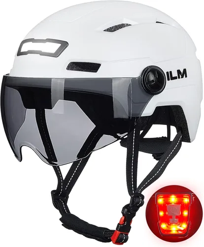 Miniatura 17 de ILM Casco de Bicicleta para Adultos con Luz LED Frontal y Trasera Recargable por USB Cascos de Bicicleta de Montaña y Carretera para Hombres