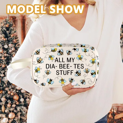 Miniatura 4 de XYANFA Bolsa de diabetes tipo 1 tipo 2 para diabéticos, bolsa médica para diabetes, almacenamiento y organización de todas mis cosas para la Todas