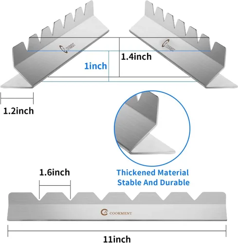 Miniatura 2 de Estante para brochetas de kebab - Estante de barbacoa de acero inoxidable compatible con brochetas de madera, redondas, metálicas, planas o de bambú