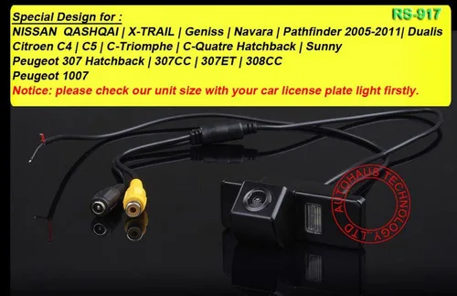 Miniatura 2 de Cámaras de reserva del vehículo, LED de visión nocturna del coche de visión trasera cámara reversa para Nissan Geniss Navara Dualis Citroen C4 C5