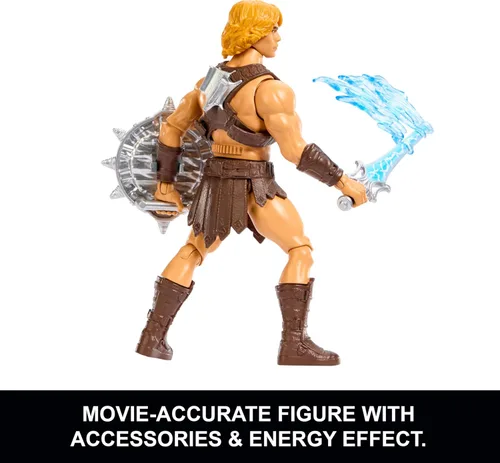 Miniatura 3 de Masters of the Universe Figura de la característica Power Sword Slash He-Man, movimiento de acción de giro y liberación, 5.5 pulgadas con accesorio