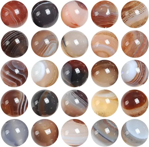 Miniatura 6 de Cuentas sueltas de ágata natural a rayas azules de 0.236 in Cuentas de piedra redondas para hacer pulseras joyería aprox. 62/pcs