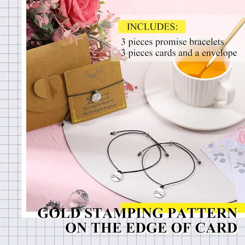 Miniatura 2 de Hicarer Pulseras de promesa, pulseras de amistad para el regreso a clases, juego de dijes a distancia para amigos, mujeres y niñas, regalo del día