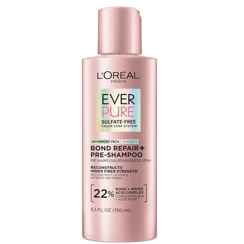 L'Oreal Paris Tratamiento Pre-Champú Sin Sulfatos para Reparación de Enlaces, Reparación Capilar para Cabello Teñido, Decolorado o Dañado, EverPure,