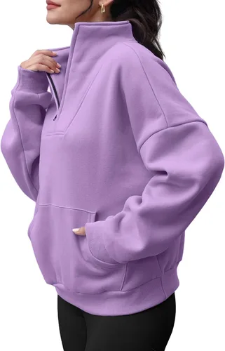 Miniatura 4 de Trendy Queen Sudaderas con media cremallera, sudaderas con capucha de gran tamaño, suéteres de otoño 2024 Y2K ropa de invierno