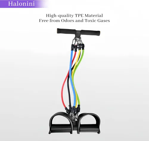 Miniatura 8 de Adjustable Foot Pedal Resistance Band, Durable Foot Pedal Resistance Trainer with Bag. Multifunctional Pedal Puller Resistance Rope with Handles.