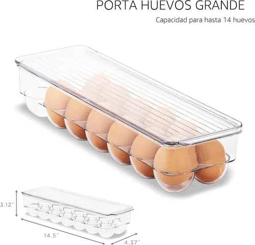 Miniatura 3 de Sorbus - Contenedores para refrigerador y congelador, organizador de refrigerador, contenedores de almacenamiento de alimentos apilables