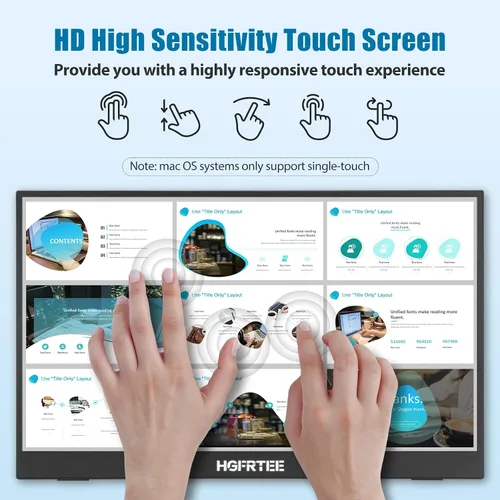 Miniatura 2 de Monitor Portátil Táctil de 14", 1920x1200 60Hz USB-C y Pantalla Externa FHD con Pantalla Táctil para Laptop/Mac/Juegos/Oficina, Monitor de Viaje
