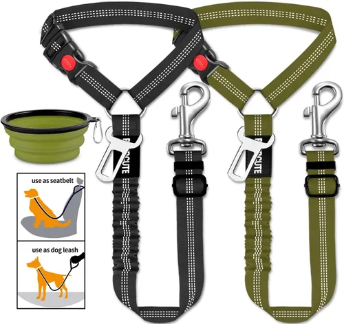 Juego de 3 piezas de cinturón de seguridad retráctil para perro, cinturones de seguridad para automóvil, cinturón de seguridad ajustable para