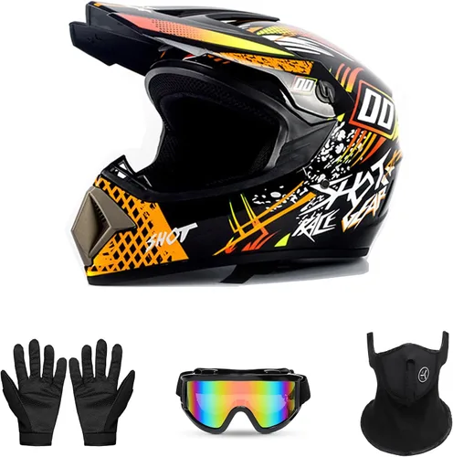 Miniatura 6 de Youth Sport Full-Face Helmet for BMX, Mountain Bike & Off-Road Motocross Helmet, DOT Certified Motorcycle Helmet for Dirt Bike & ATV, Lightweight
