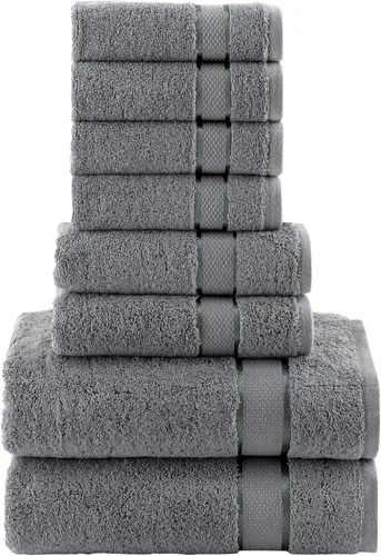 Miniatura 23 de Elegant Comfort Juego de 8 toallas de algodón de alta calidad, incluye 4 toallas pequeñas, 2 toallas de mano y 2 toallas de baño, 100% algodón