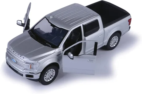 Miniatura 6 de Motormax 79364 2019 Ford F-150 Toy Car Crew Cab Pickup Truck Metallic Silver 1:27 Escala Diecast Modelo Car
